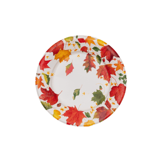 Caspari Swirling Leaves White Paper Salad & Dessert Plates - includes 8 Paper Salad & Dessert Plates 18740SP