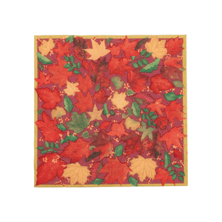 Caspari Swirling Leaves Burgundy Cocktail Napkins - includes 20 Cocktail Napkins 18741C