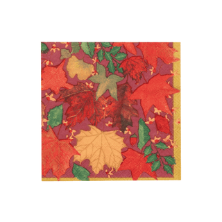 Caspari Swirling Leaves Burgundy Cocktail Napkins - includes 20 Cocktail Napkins 18741C