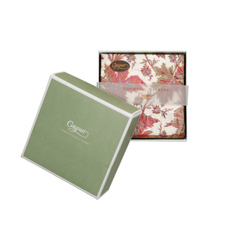 Caspari Paisley Leaves Ivory Boxed Cocktail Napkins - includes 12 Boxed Cocktail Napkins 18760B