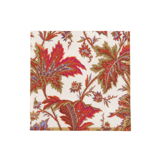 Caspari Paisley Leaves Ivory Cocktail Napkins - includes 20 Cocktail Napkins 18760C