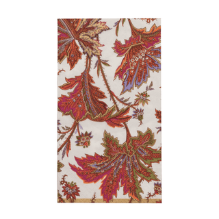 Caspari Paisley Leaves Ivory Guest Towels - includes 15 Guest Towels 18760G