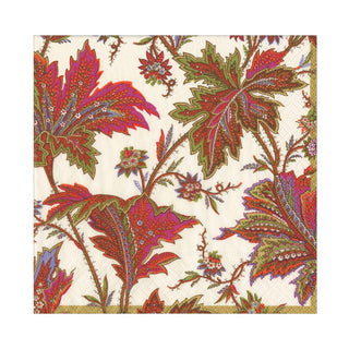 Caspari Paisley Leaves Ivory Luncheon Napkins - includes 20 Luncheon Napkins 18760L