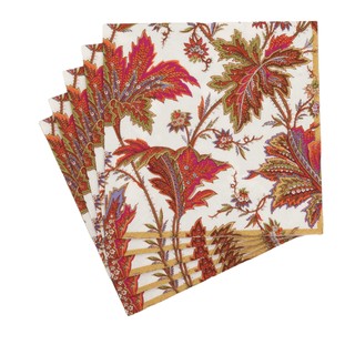 Caspari Paisley Leaves Ivory Luncheon Napkins - includes 20 Luncheon Napkins 18760L