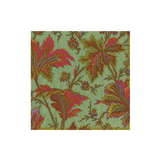 Caspari Paisley Leaves Sage Green Cocktail Napkins - includes 12 Cocktail Napkins 18762C
