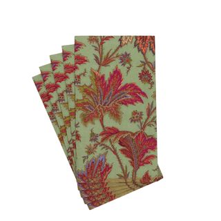 Caspari Paisley Leaves Sage Green Guest Towels - includes 15 Guest Towels 18762G