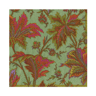 Caspari Paisley Leaves Sage Green Luncheon Napkins - includes 20 Luncheon Napkins 18762L