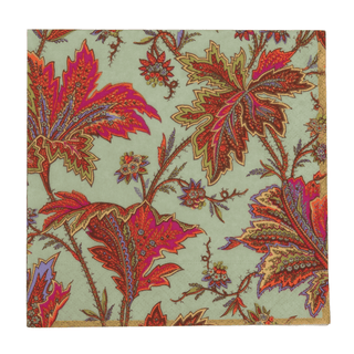 Caspari Paisley Leaves Sage Green Luncheon Napkins - includes 20 Luncheon Napkins 18762L