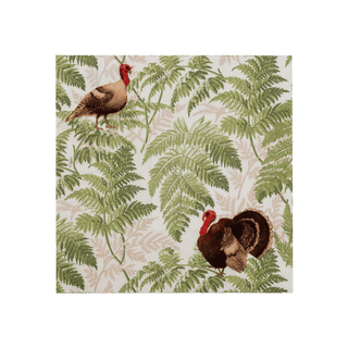 Caspari Turkey Among Ferns Cocktail Napkins - includes 20 Cocktail Napkins 18770C