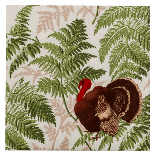 Caspari Turkey Among Ferns Dinner Napkins - includes 20 Dinner Napkins 18770D