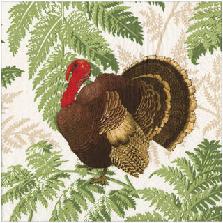 Caspari Turkey Among Ferns Dinner Napkins - includes 20 Dinner Napkins 18770D