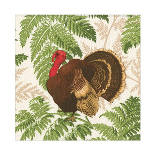 Caspari Turkey Among Ferns Luncheon Napkins - includes 20 Luncheon Napkins 18770L