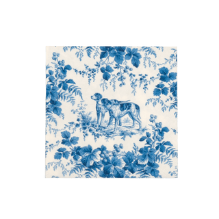 Caspari Hunting Toile Blue Cocktail Napkins - includes 20 Cocktail Napkins 18780C