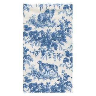 Caspari Hunting Toile Blue Guest Towels - includes 15 Guest Towels 18780G