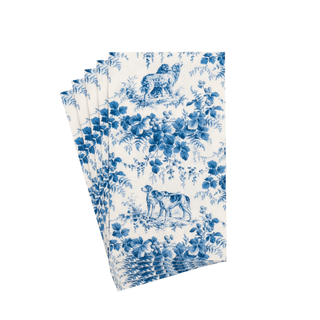 Caspari Hunting Toile Blue Guest Towels - includes 15 Guest Towels 18780G