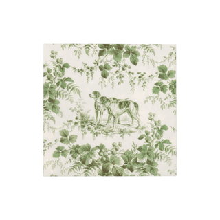 Caspari Hunting Toile Evergreen Cocktail Napkins - includes 20 Cocktail Napkins 18781C