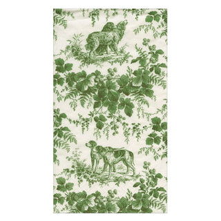 Caspari Hunting Toile Evergreen Guest Towels - includes 15 Guest Towels 18781G