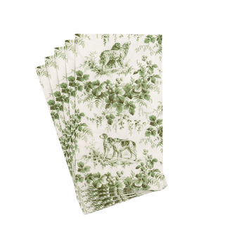 Caspari Hunting Toile Evergreen Guest Towels - includes 15 Guest Towels 18781G