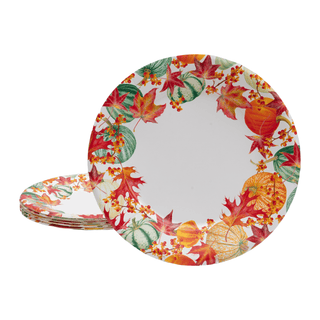 Caspari Gourds And Leaves Paper Dinner Plates - includes 8 Paper Dinner Plates 18790DP