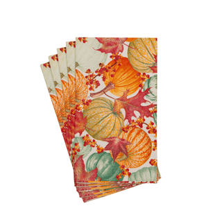 Caspari Gourds and Leaves Recycled Guest Towels - includes 15 Guest Towels 18790EG