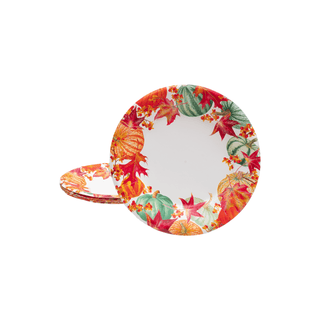 Caspari Gourds And Leaves Paper Salad & Dessert Plates - includes 8 Paper Salad & Dessert Plates 18790SP