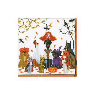 Caspari Halloween Pets Cocktail Napkins - includes 12 Cocktail Napkins 18800EC