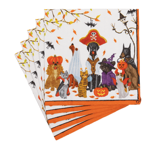 Caspari Halloween Pets Recycled Luncheon Napkins - includes 20 Luncheon Napkins 18800EL