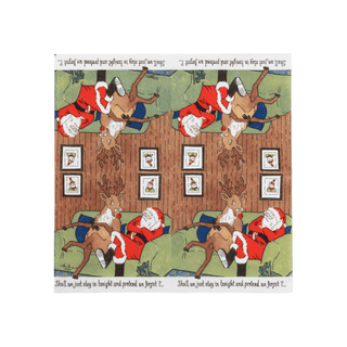 Caspari Santa At Home Cocktail Napkins - includes 20 Cocktail Napkins 18820C