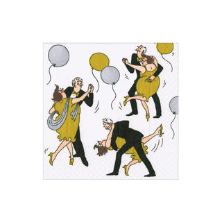 Caspari Boogie Woogie Cocktail Napkins - includes 12 Cocktail Napkins 18830C