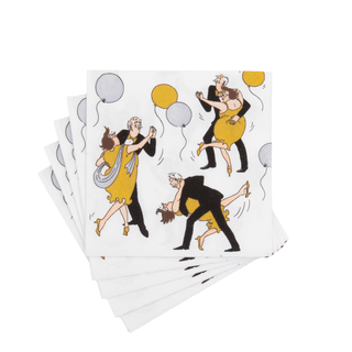 Caspari Boogie Woogie Cocktail Napkins - includes 20 Cocktail Napkins 18830C