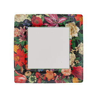 Dutch Floral Black Square Paper Salad & Dessert Plates - includes 8 Paper Salad & Dessert Plates