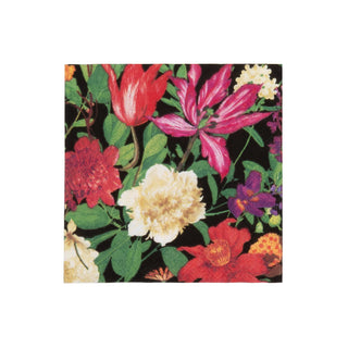 Caspari Dutch Floral Black Cocktail Napkins - includes 20 Cocktail Napkins 18850C