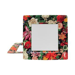 Caspari Dutch Floral Black Square Paper Salad & Dessert Plates - includes 8 Paper Salad & Dessert Plates 18850DP