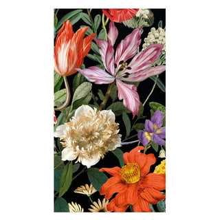 Caspari Dutch Floral Black Guest Towels - includes 15 Guest Towels 18850G