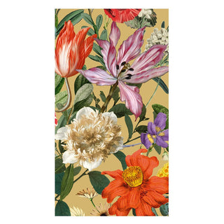 Caspari Dutch Floral Gold Guest Towels - includes 15 Guest Towels 18851G