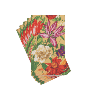 Caspari Dutch Floral Gold Guest Towels - includes 15 Guest Towels 18851G