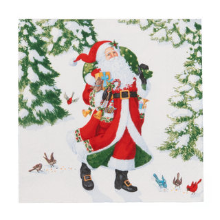 Woodland Santa Recycled Luncheon Napkins - includes 20 Luncheon Napkins