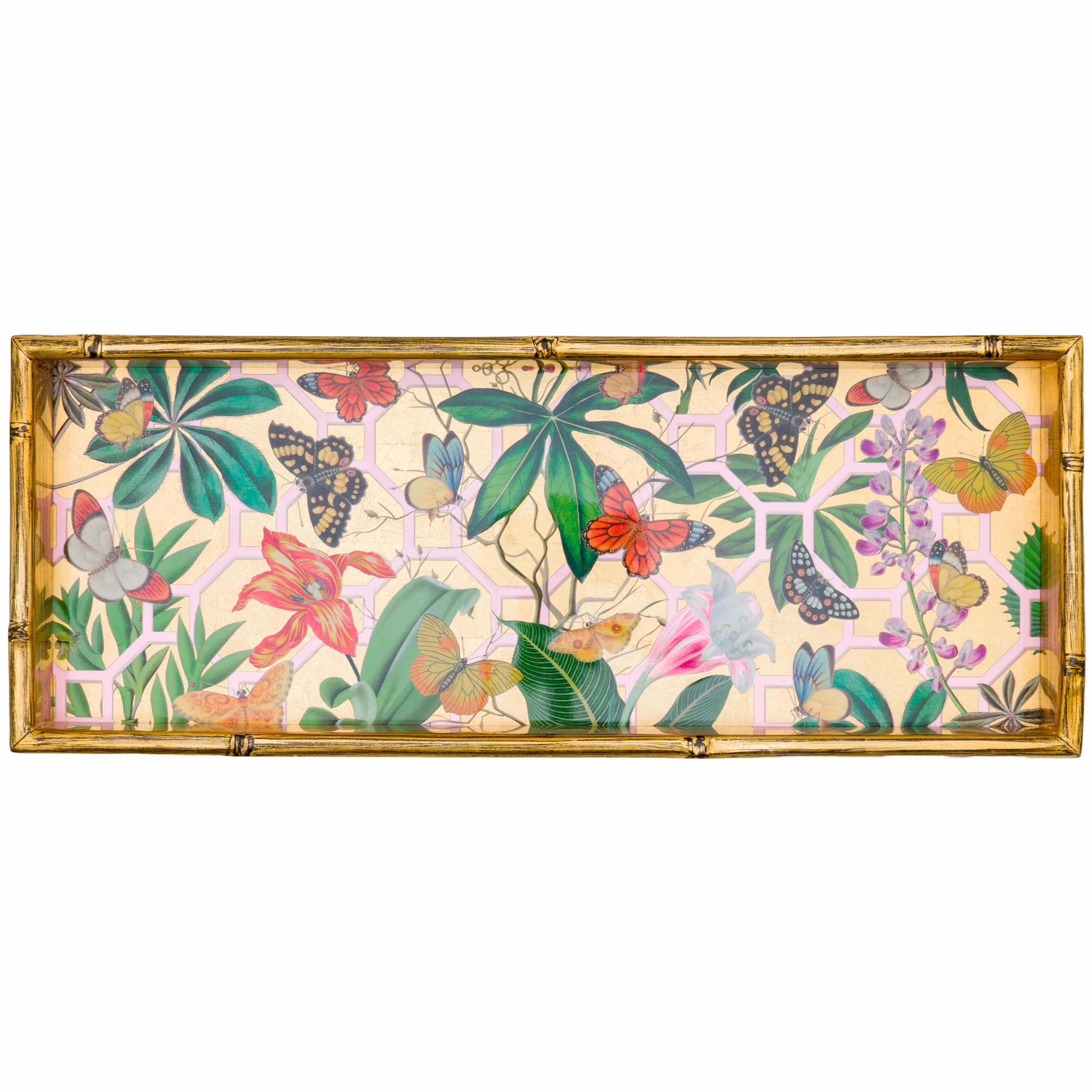 Grand Palms Black Lacquer Bar Tray-20X8 – Caspari