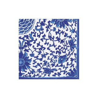 Caspari Indigo Garden Blue/White Boxed Cocktail Napkins - 40 per box 18940B