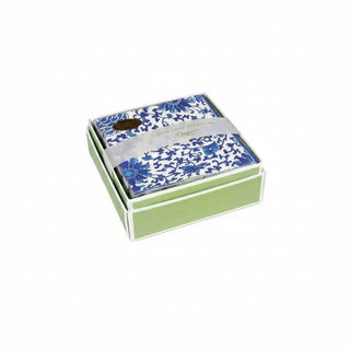 Caspari Indigo Garden Blue/White Boxed Cocktail Napkins - 40 per box 18940B