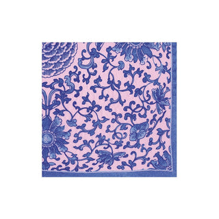 Caspari Indigo Garden Blue/Pink Boxed Cocktail Napkins - 40 per box 18941B