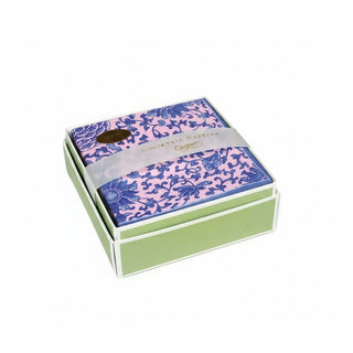 Caspari Indigo Garden Blue/Pink Boxed Cocktail Napkins - 40 per box 18941B