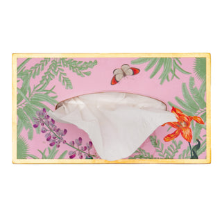 Caspari Paradise Garden Rectangle Lacquer Tissue Box Cover 18950LQRECTIS