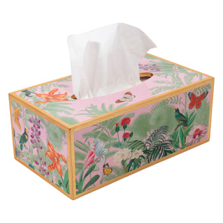 Caspari Paradise Garden Rectangle Lacquer Tissue Box Cover 18950LQRECTIS