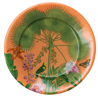 Caspari Paradise Garden Melon Luxury Paper Dinner Plates - package of 8 18951DP