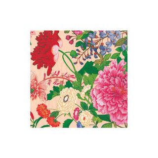 Caspari A Profusion Of Flowers 2 Shell Pink Boxed Cocktail Napkins - 40 per box 18960B