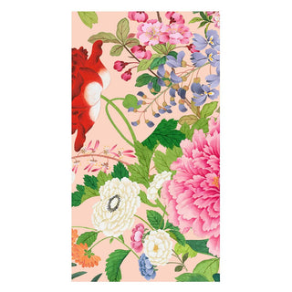 Caspari A Profusion Of Flowers 2 Shell Pink Guest Towel - package of 15 18960G