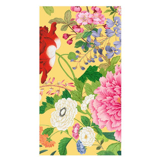 Caspari A Profusion Of Flowers 2 Yellow Guest Towel - package of 15 18961G
