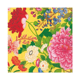 Caspari A Profusion Of Flowers 2 Yellow Napkin Luncheon 18961L