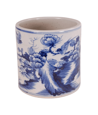 Avala Blue & White Bird and Flower Planter - 6" 18994